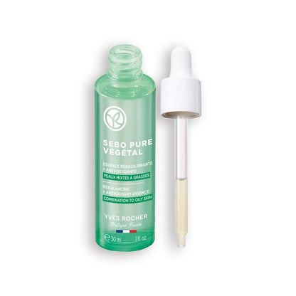 Yves Rocher Sebo Pure Vegetal Rebalancing Antioxidant Essence Organic Serum Combination & Oily Skin Solution - 30 ml. / 1 fl.Oz.