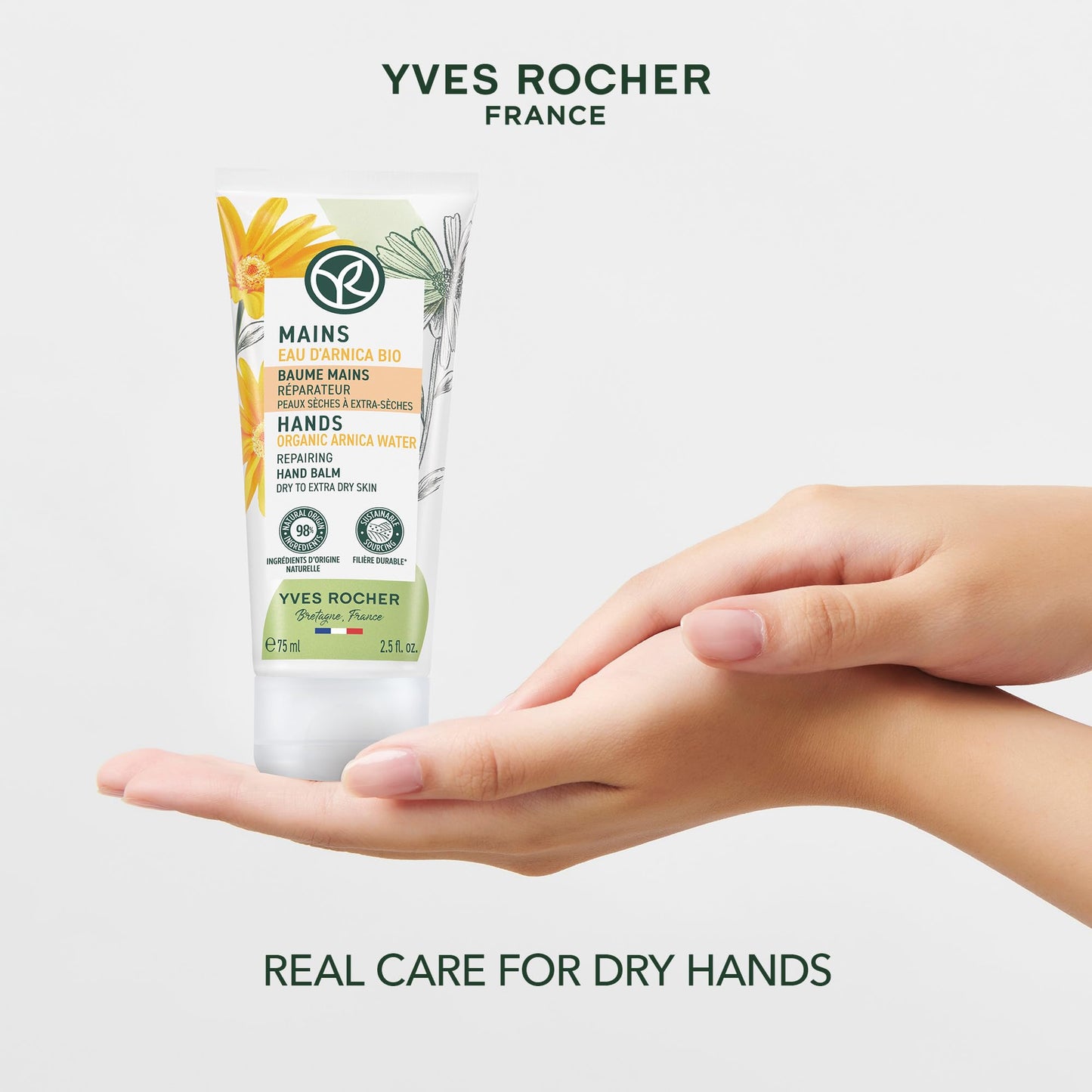 Yves Rocher Long-lasting Restorative Organic Arnica Hand Balm 75 ml./2.5 fl.oz.