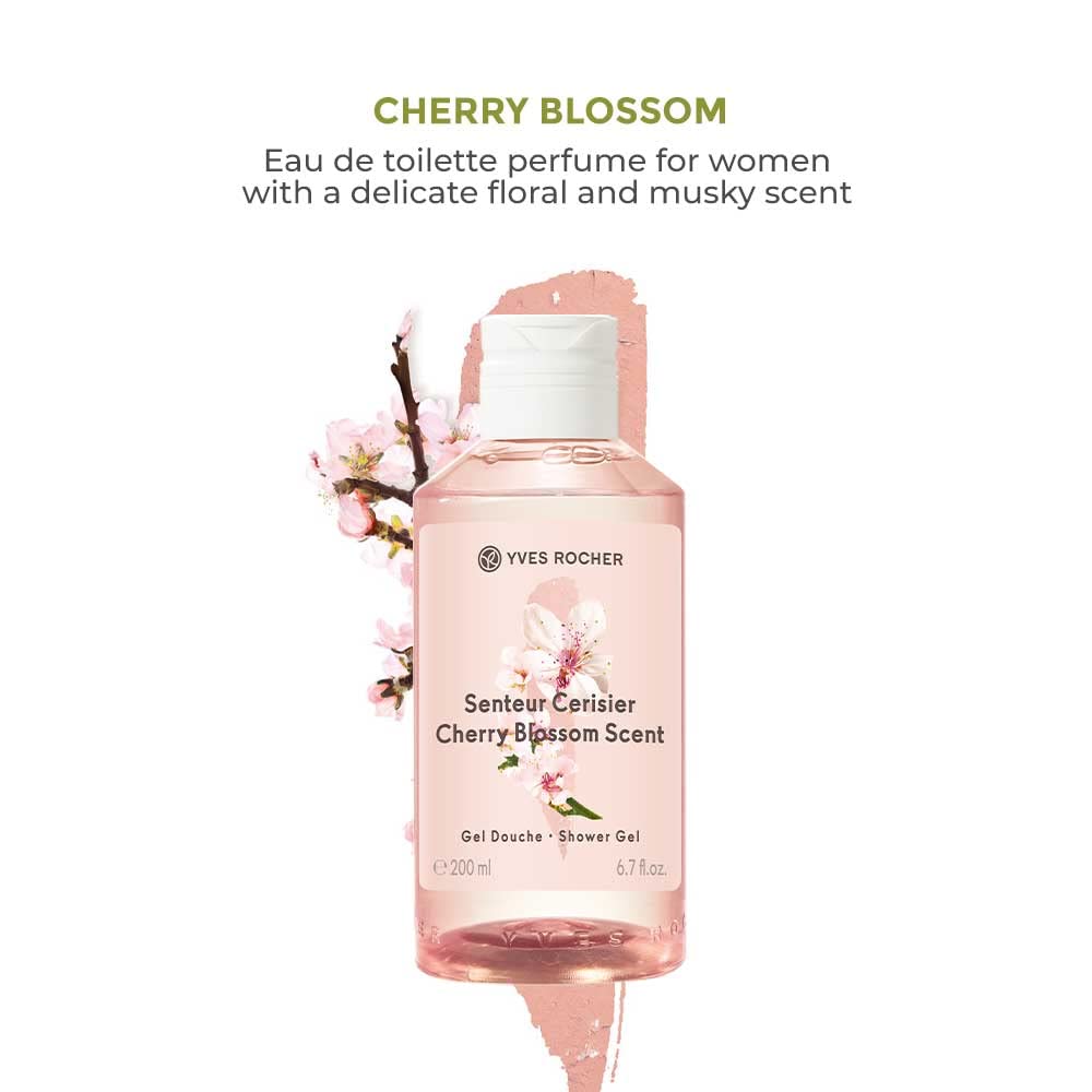 Yves Rocher Cherry Blossom Scent, cherry bloom, Shower Gel, 200 ml./6.7 fl.oz.