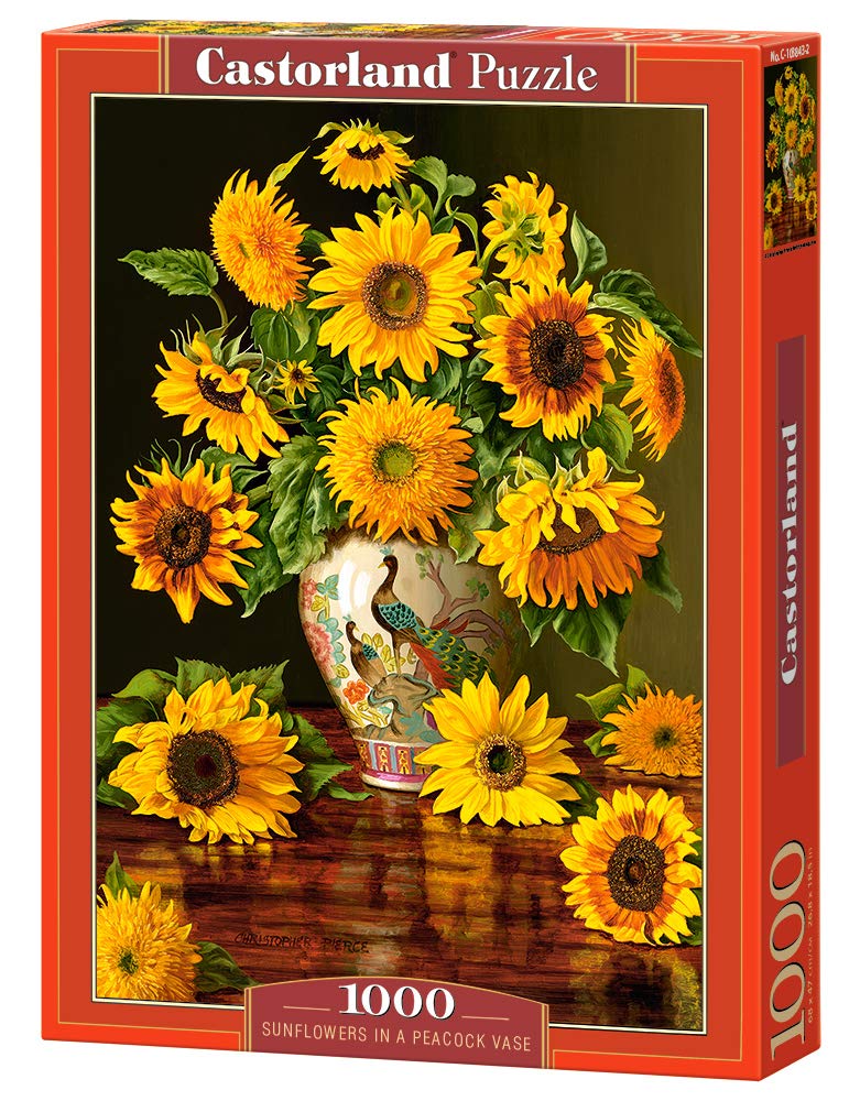 Castorland Puzzle 1000 Pieces, Sunflowers in a Peacock Vase - С-103843
