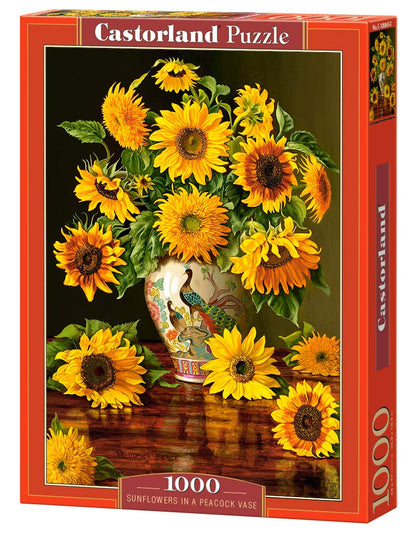 Castorland Puzzle 1000 Pieces, Sunflowers in a Peacock Vase - С-103843