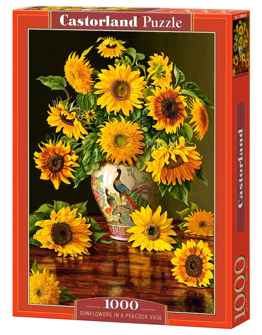 Castorland Puzzle 1000 Pieces, Sunflowers in a Peacock Vase - С-103843