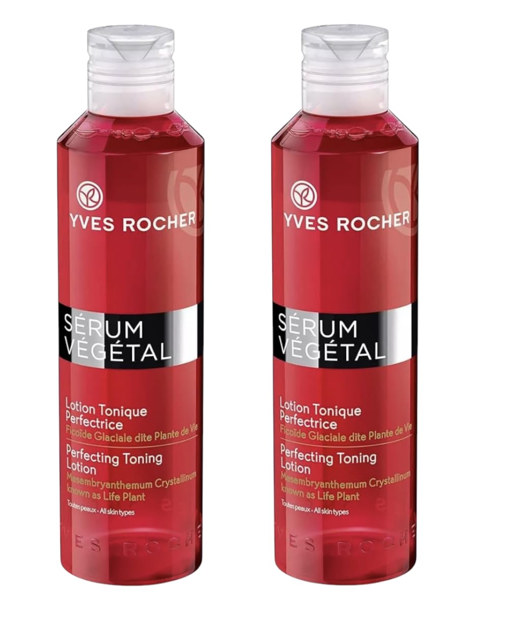 Yves Rocher Serum Vegetal Perfecting Toning Lotion All Skin Types - 200ml. / 6.8 fl.oz Set of 2 Best Gift Kit