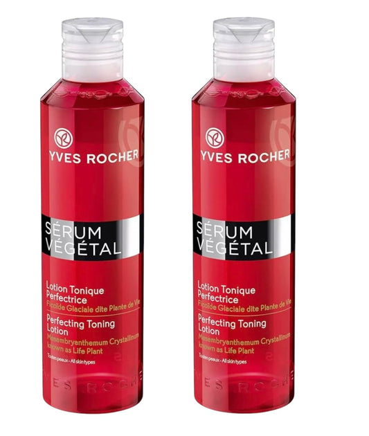 Yves Rocher Serum Vegetal Perfecting Toning Lotion All Skin Types - 200ml. / 6.8 fl.oz Set of 2 Best Gift Kit