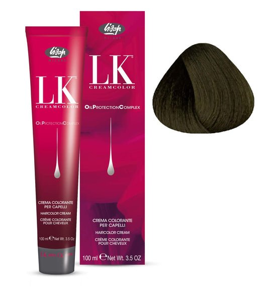 Lisap LK Oil Protection Complex Hair Color Cream, 100 ml./3.38 fl.oz. (4/9 - Medium Cool Brown)