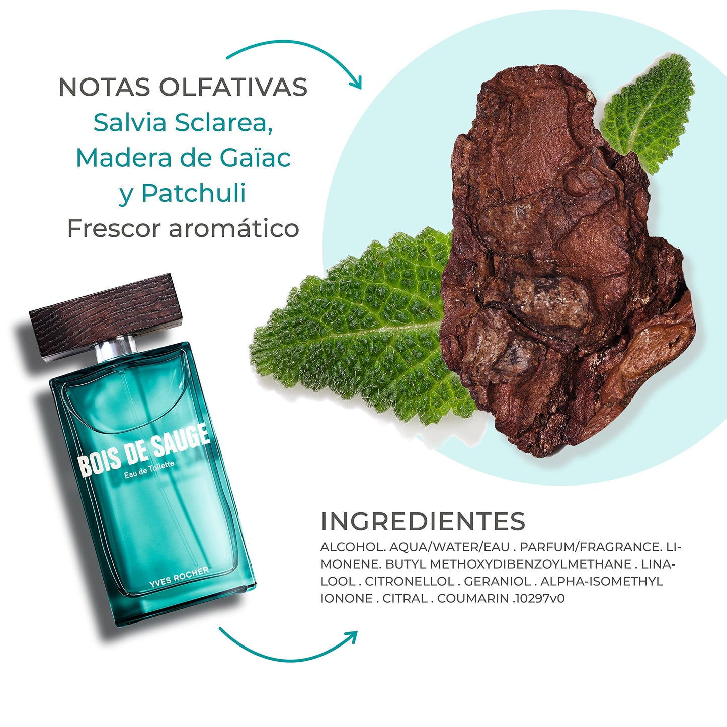 Yves Rocher Eau de Toilette for Men - Bois de Sauge, 100 ml./3.3 fl.oz.