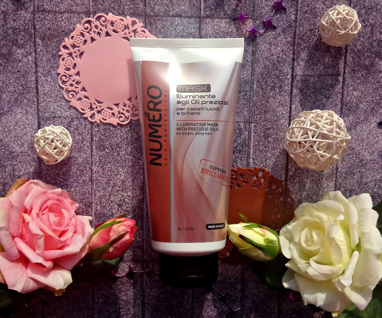 Brelil Numero Illuminating Mask with Precious Oils for bright, shiny Hair (10.1 fl.oz.)