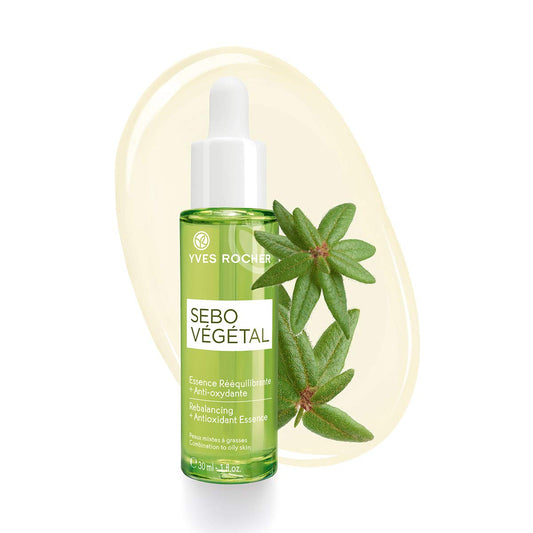Yves Rocher Sebo Végétal Rebalancing + Antioxidant Essence Serum, for Oily and Combination Skin, 30ml bottle with dropper