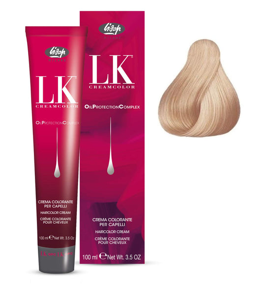 Lisap LK Oil Protection Complex Hair Color Cream, 100 ml./3.38 fl.oz. (10/7 - Lightened Natural Beige Blonde)