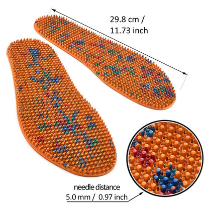 LYAPKO Acupuncture Shoe Insoles Foot Therapy Massager 2088 Needles 5 Ag - size US W15.5 M14 / EU 48. Premium Reflexology Unique Patented Acupressure Massage Tool