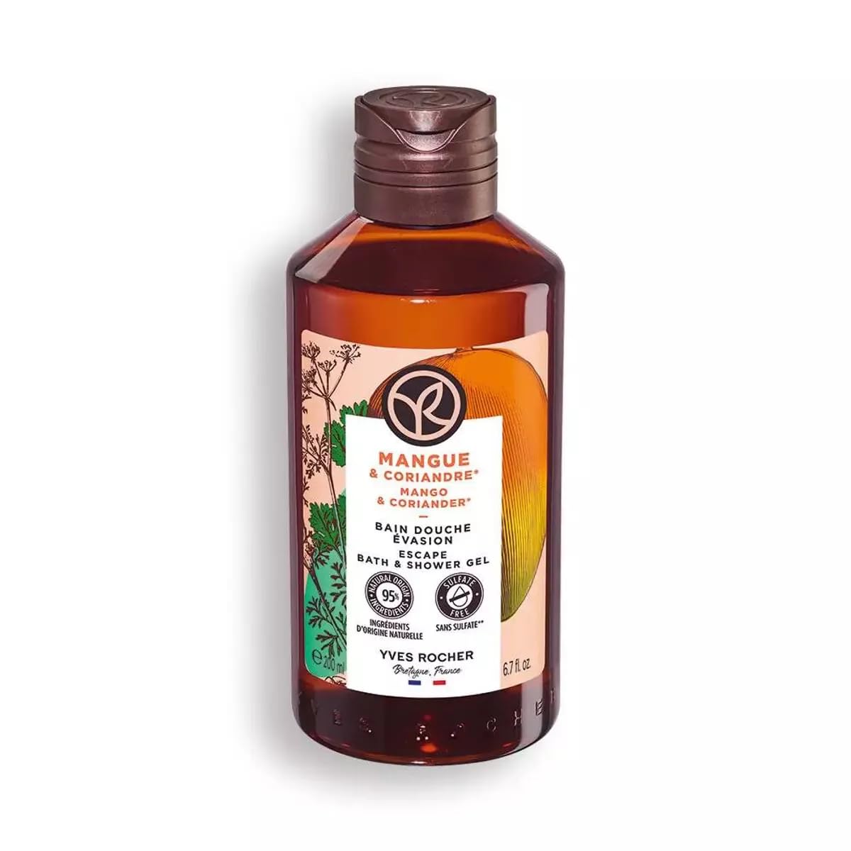 Yves Rocher Mango Coriander Nourishing Gel Bath & Body Routine 200 ml./6.7fl.oz.