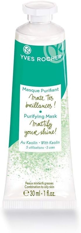 Yves Rocher Purifying Face Mask with Botanical Extracts Deep Cleansing Pore Refining Formula Mattifying Skin – 30ml / 1fl oz
