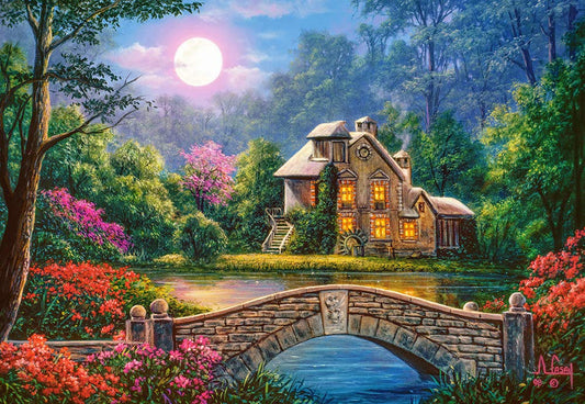 Castorland Puzzle 1000 Pieces, Cottage in The Moon Garden - С-104208