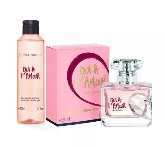Yves Rocher Oui À L'amour Eau de Perfume & Shower Gel Set Gift for Women 200 ml./6.7 fl.oz. and 30 ml./1 fl.oz.