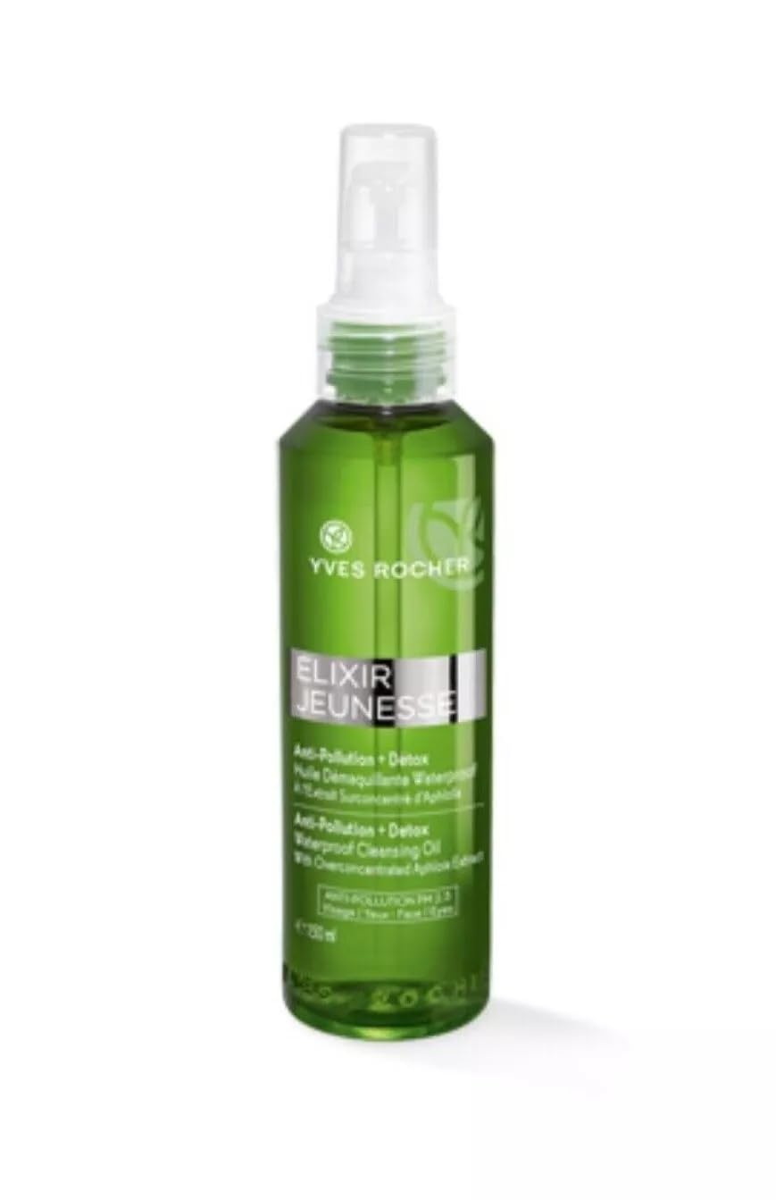 Yves Rocher Elixir Waterproof Cleansing Oil Makeup Anti pollution Detox With Overconcentraded Aphloia Extract Face All Skin Types - 150 ml/5 fl. oz.