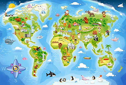 Castorland Puzzle 40 Maxi Pieces, World Map - В-040117