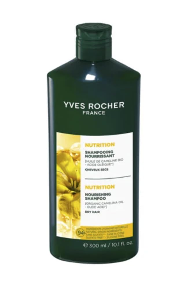 Yves Rocher Intensively Nourishing Hair Shampoo Camelina Oil All Hair Types 300 ml./ 10.1 fl.oz