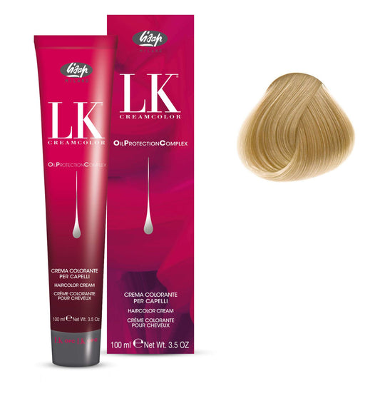 Lisap LK Oil Protection Complex Hair Color Cream, 100 ml./3.38 fl.oz. (10/0 - Lightened Natural Blonde)