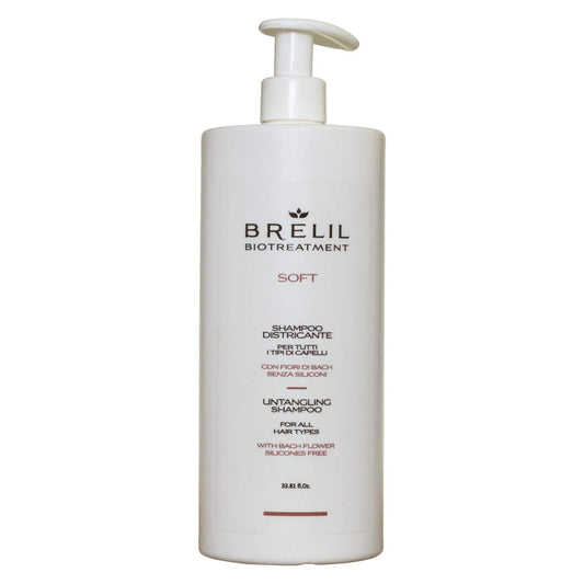 Brelil Bio Treatment Soft Shampoo for all Hair Types Contains bach Flowers Silicones Free, 1000 ml./ 33.81 fl.oz.