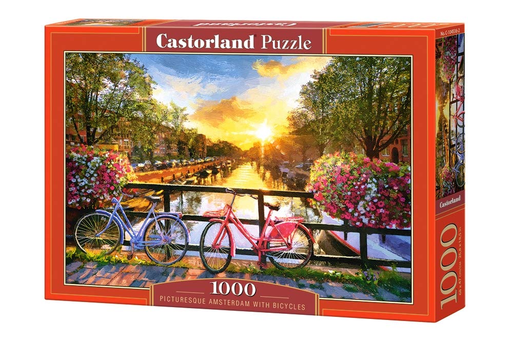 Castorland Puzzle 1000 Pieces, Picturesque Amsterdam with Bicycles - С-104536