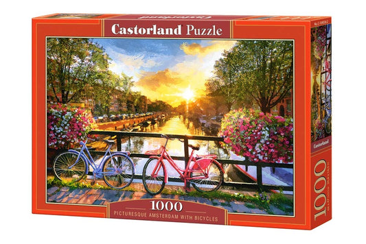 Castorland Puzzle 1000 Pieces, Picturesque Amsterdam with Bicycles - С-104536