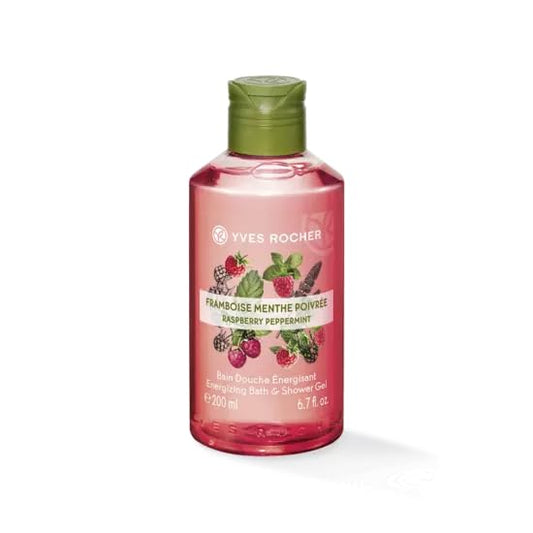 Yves Rocher Raspberry and Pepermint Nourishing Shower Gel Bath & Body Routine Women Men Day Care 200 ml./6.7fl.oz.