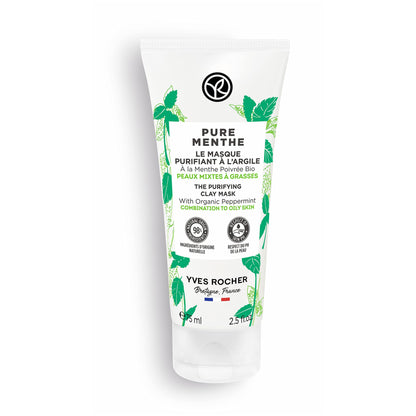 Yves Rocher Pure Menthe Purifying Clay Mask for Oily and Combination Skin, 75 ml./2.5 fl.oz.