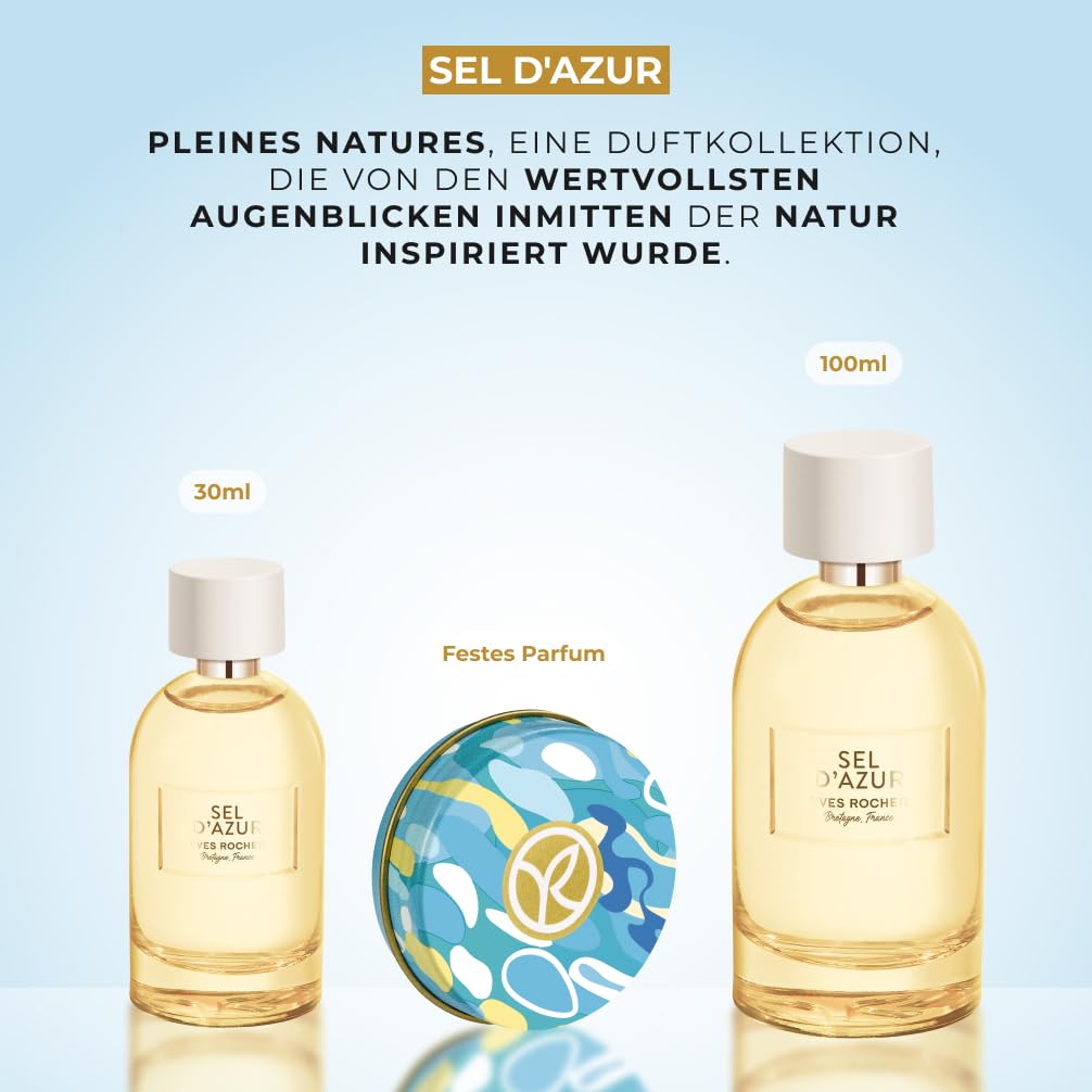 Yves Rocher Sel d'Azur Eau de Parfum, Women’s Citrusy Scent Reminiscent of Blue Skies and the Sea, 1.01 fl. oz