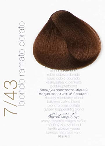 Brelil Colorianne Prestige Technologically Advanced Cream Dyeing Treatment Hydra Color Technology, Golden Copper Blonde, 100 ml./3.38 fl.oz. (7/43)