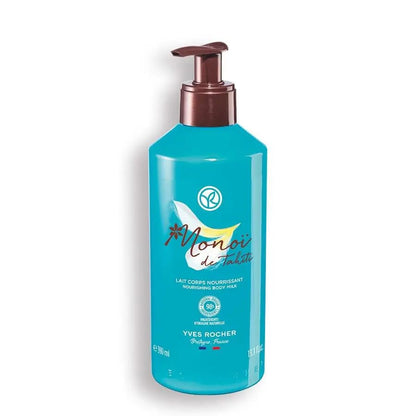 Yves Rocher Monoï de Tahiti Monoi Moisturizing Body Milk and Gel Set of 2 Coconut and Tiare Scent Lotion All Skin Types 390 ml./13.1 fl.oz. 400 ml./13.5 fl.oz.