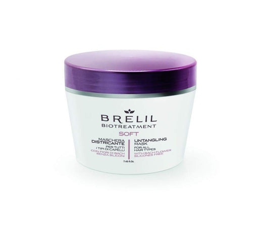 Brelil Bio Treatment Soft Untangling Mask for all Hair Types Contains bach Flowers Silicones Free, 220 ml./ 7.43 fl.oz.