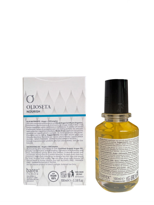 Olioseta Nourish Nourishing Hair Oil with Certified Organic Argan Oil for All Hair Types - 100ml