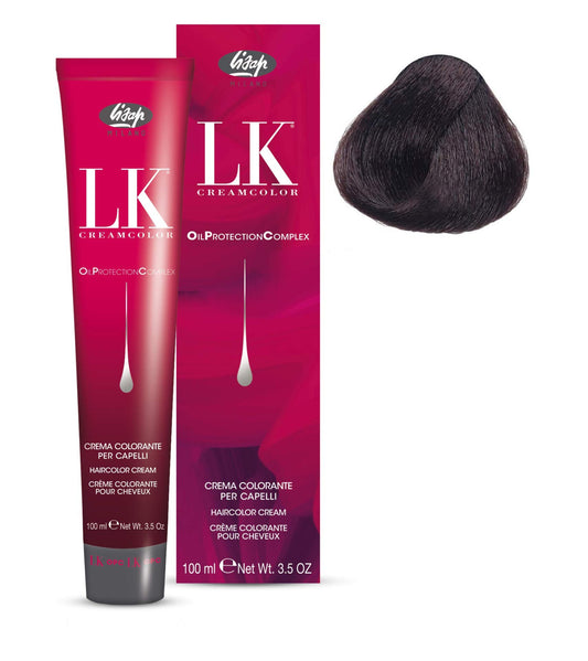 Lisap LK Oil Protection Complex Hair Color Cream, 100 ml./3.38 fl.oz. (4/07 - Medium Beige Brown)