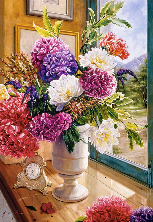 Castorland Puzzle 1000 Pieces, Still Life with Hydrangeas - С-104444