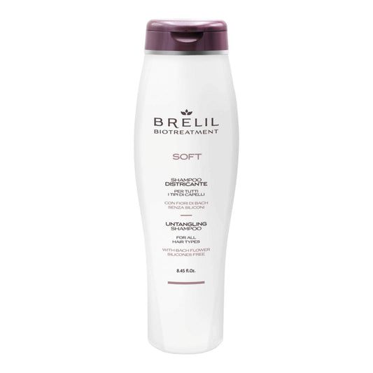 Brelil Bio Treatment Soft Shampoo for all Hair Types Contains bach Flowers Silicones Free, 250 ml./ 8.45 fl.oz.