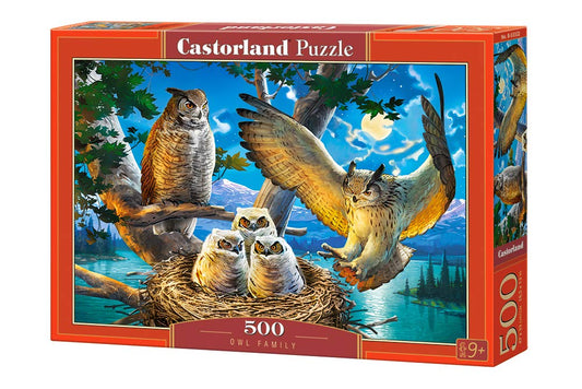 Castorland Puzzle 500 Pieces, Owl Family - В-53322