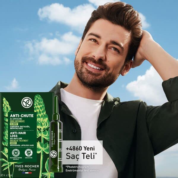 Yves Rocher Botanical Anti-Hair Loss with White Lupin Intensive Hair Roots Treatment Therapy 4x 15 ml / 0.5 fl oz