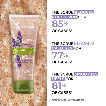 Yves Rocher Foot Exfoliating Gel | Reduce Calluses and Smooth Dry, Rough Skin | 2.5 fl oz