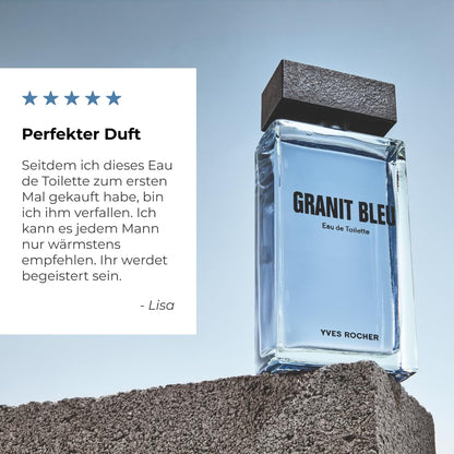 Yves Rocher Granit Bleu Eau de Toilette for Men Long Lasting Fragrance 100 ml./3.3 fl.oz.
