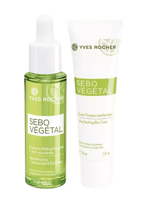 Yves Rocher Sebo Vegetal Rebalancing Antioxidant Essence Mattifying Cream Set - 30 ml./1 fl.oz.