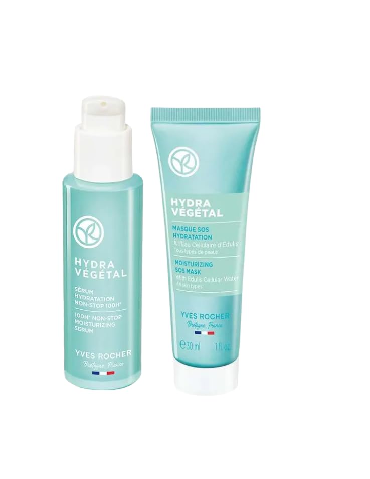Yves Rocher Hydra Vegetal SOS Face Mask Deep Skin Hydration Moisturising Serum Set of 2-30 ml./1 fl.oz.