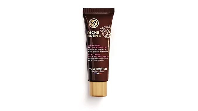 Yves Rocher Riche Crème Anti-Dark Spot Hand Cream Moisturizer 30 Botanical Oils for Dry Skin Improve Tone Non-Greasy Fast-Absorbing Formula - 50 ml / 1.7 fl oz
