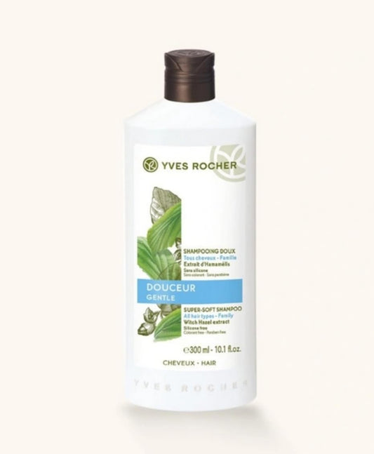 Yves Rocher Gentle Shampoo with Hamamelis Extract Soothing and Mild Formula Sensitive Scalp All Hair Types - 300 ml./ 10.1 fl.oz.