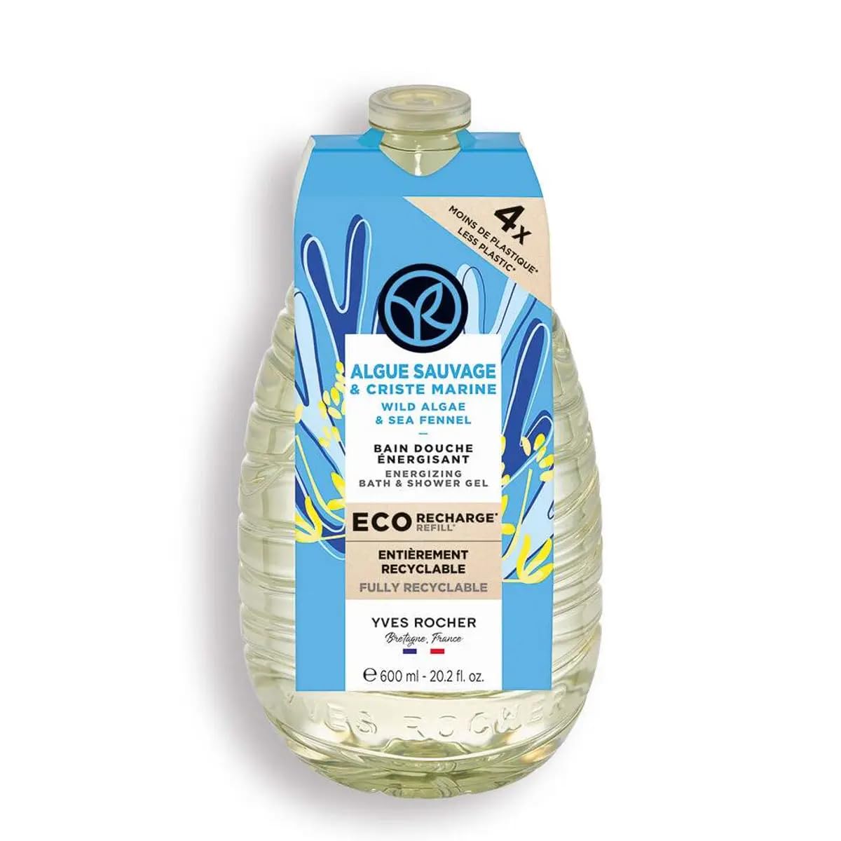 Yves Rocher Wild Algae & Sea Fennel Nourishing Shower Gel Bath & Body Routine Women Men Day Care 600 ml./20.2 fl.oz.