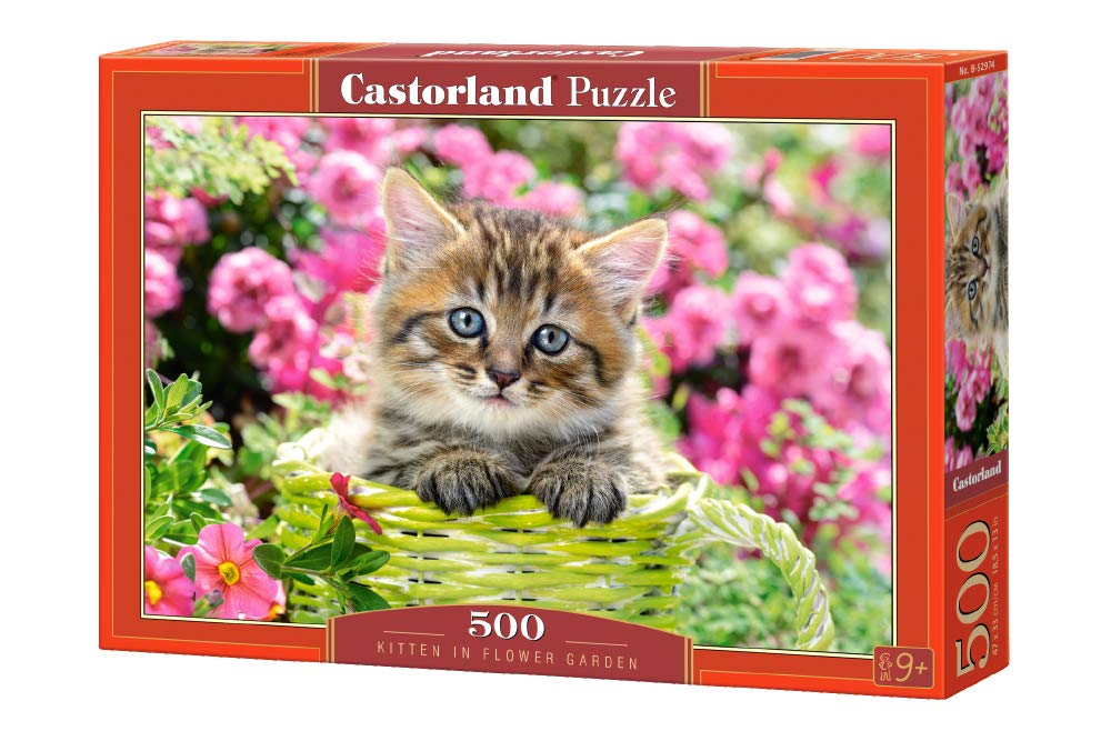 Castorland Puzzle 500 Pieces, Kitten in Flower Garden - В-52974