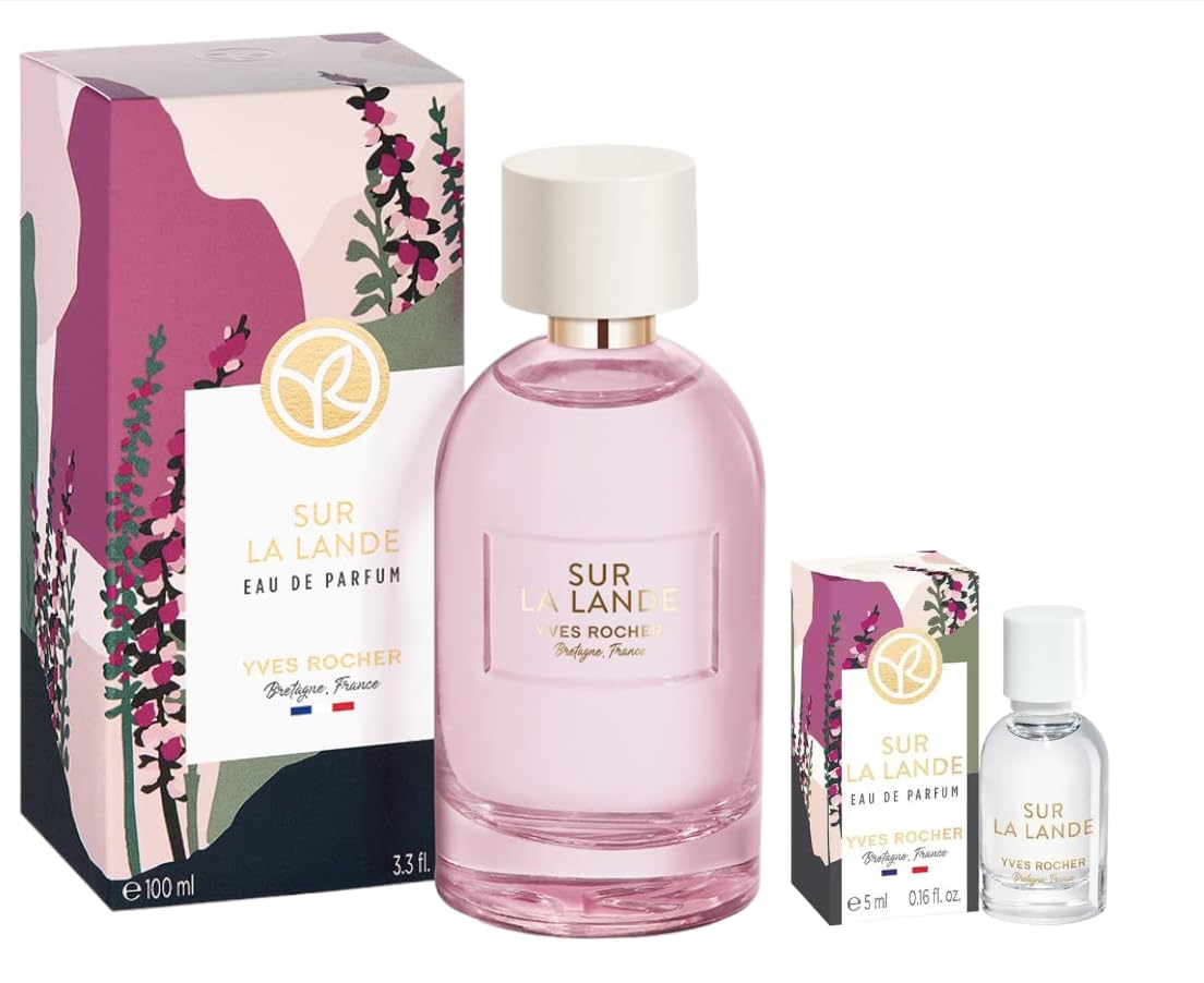 Yves Rocher Sur La Lande Eau de Parfum for Women Spray Set of 2-100 ml./ 3.3 fl.oz. and 5 ml./ 0.1 fl.oz.
