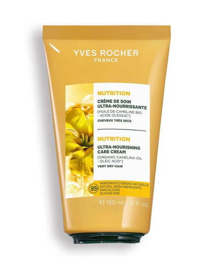 Yves Rocher Intensively Nourishing Hair Live in Cream Camelina Coconut Oil and She Butter Manageable Hair 230°C - 150 ml./ 5 fl.oz