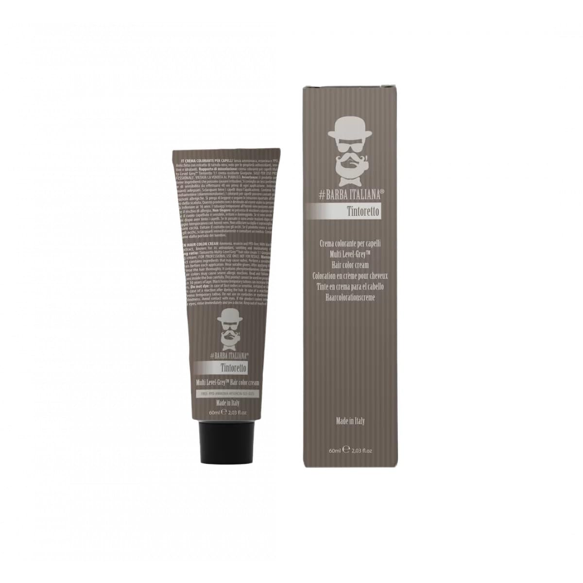 Barba Italiana Tintoretto Zero Color Enhancer and Ammonia-Free Toner 60ml/2.02flOz - Multi-Level Grey No. 0