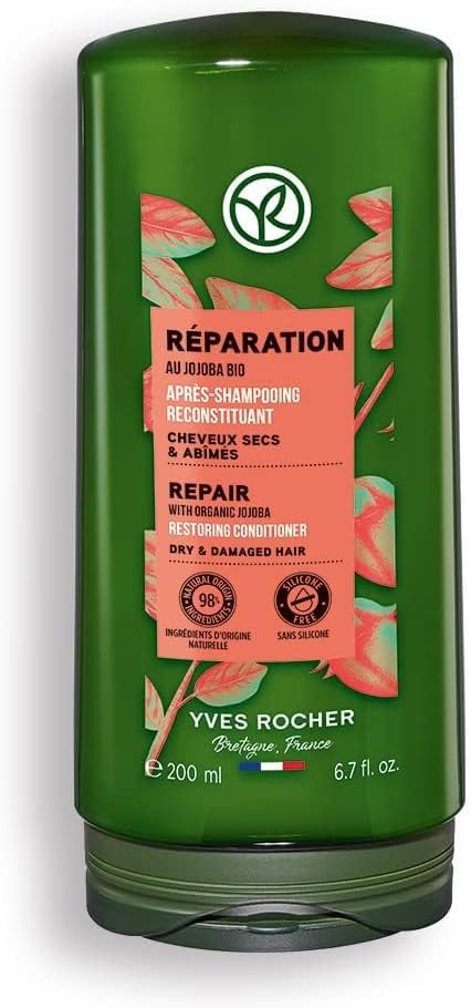 Yves Rocher Reparation Duet for Nourishing and Restoring Hair with Jojoba Oil Shampoo and Balm-Conditioner Set