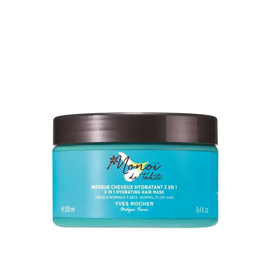 Yves Rocher Monoï de Tahiti Monoi 3 in 1 Moisturizing Hair Mask Night Care Conditioner Perfumed Spray All Hair Skin Types Set of 2-250 ml./8.4 fl.oz. 125 ml./4.2 fl.oz.
